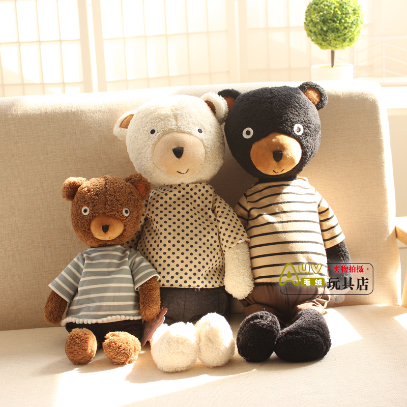 New Granulated Sugar Bear Plush Toy Granulated Sugar Rabbit Paparazzi Striped T-shirt Plaid Lovers Bear Bub Doll Doll