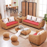 Đôi đan bằng mây ghế sofa sofa mây phòng khách sofa mây chuẩn bị mây Năm mảnh tre và đồ nội thất mây ed - Ghế sô pha