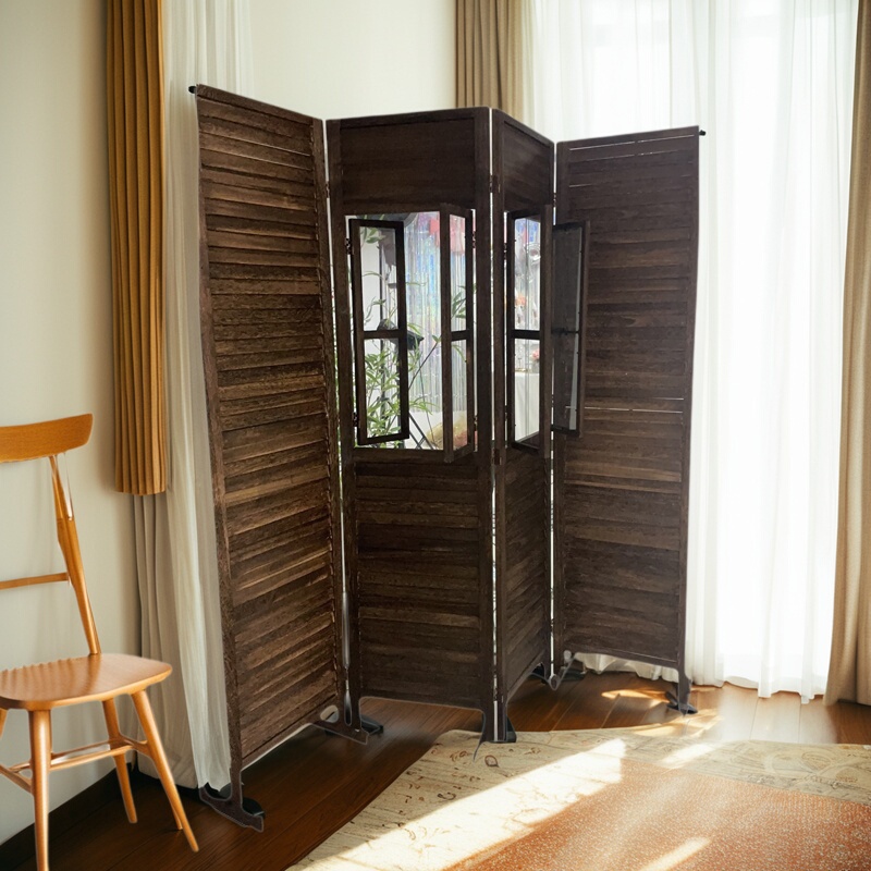 Vintage Country-Style Folding Screen, Solid Wood Sliding Window Partition, Antique Style, ins Style, Suitable for Guesthouses, Studios, and Photography Props Vintage Country-Style Folding Screen, Solid Wood Sliding Window Partition, Antique Style, ins Style, Suitable for Guesthouses, Studios, and Photography Props