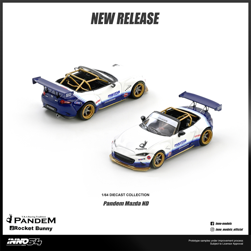 Inno 1:64 Mazda Miata Mx-5 Nd Rocket Bunny Pandem Alloy Car Model