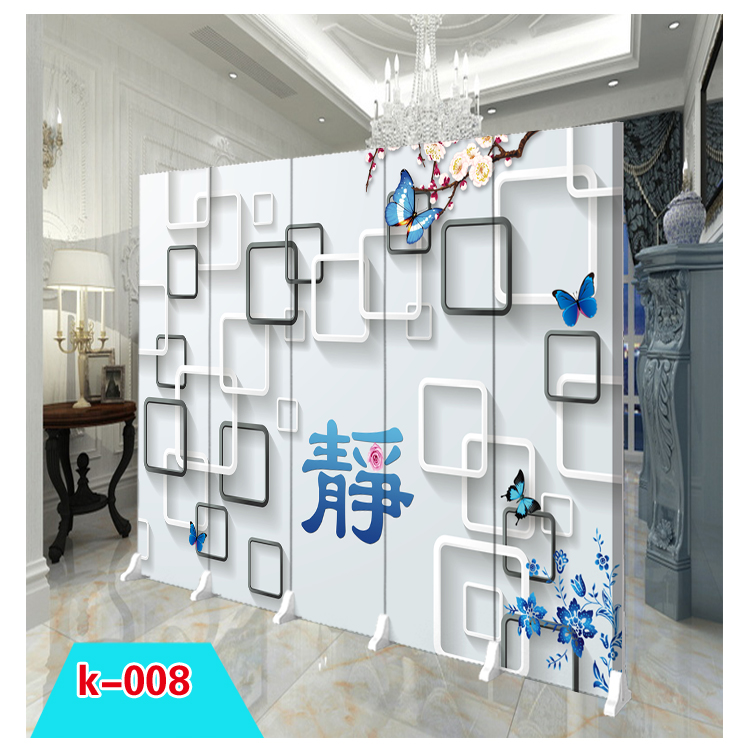 Cửa ra vào màn hình phân vùng phòng ngủ phòng khách sạn vải có thể gập không gian di động đẩy kéo màn hình gấp ròng rọc - Màn hình / Cửa sổ vách ngăn gỗ tự nhiên