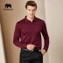 Áo dài mùa thu nam mới phương thức cotton dài tay áo thun áo phông Anh giản dị màu sắc áo sơ mi POLO hàng đầu - Polo áo thun polo nam Polo