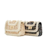 Цепь из жемчуга, небольшая сумка, шерстяное пальто, сумка на одно плечо, 2019, в стиле Шанель