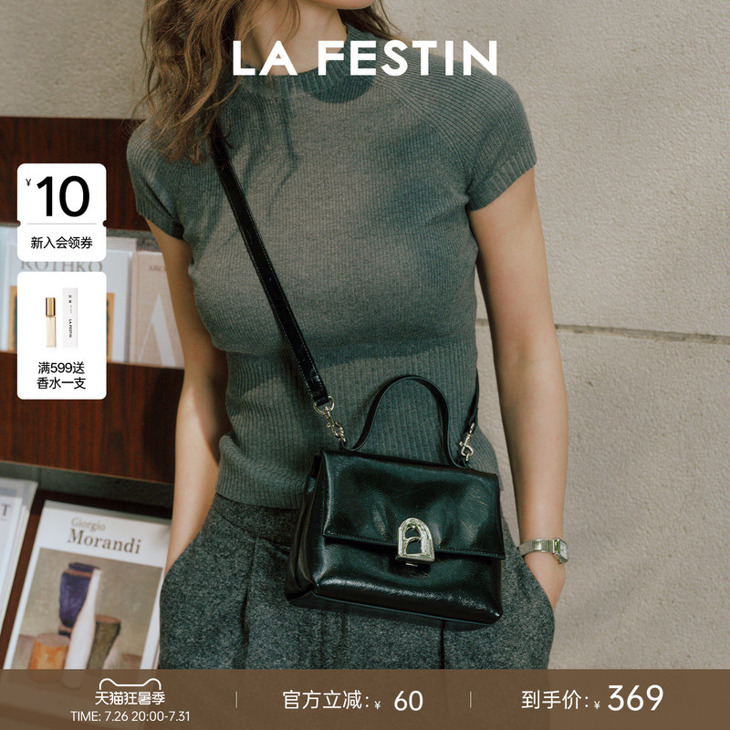 Lafestin Tote Bag 2026 New Women's Black Commuter Shoulder Crossbody Bag Fashionable Light Luxury Kelly Bag Lafestin Tote Bag 2026 New Women's Black Commuter Shoulder Crossbody Bag Fashionable Light Luxury Kelly Bag