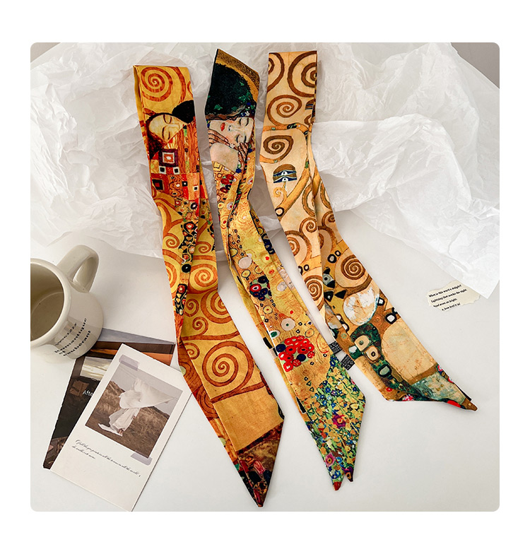 Women's Retro Oil Painting Polyester Silk Scarf display picture 2