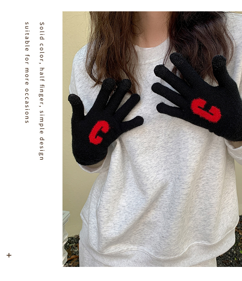 Women's Cute Letter Polyacrylonitrile Fiber Gloves 1 Pair display picture 12