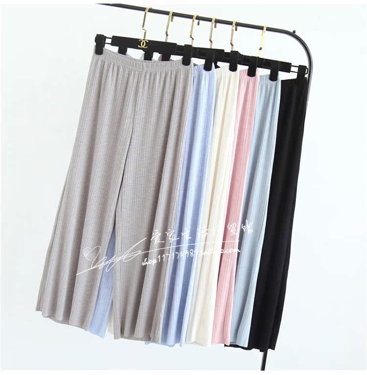New lady mùa hè đồ ngủ cotton mỏng phần chủ đề quần giản dị cộng với chất béo lỏng điều hòa quần chín điểm quần nhà quần thun dài nữ