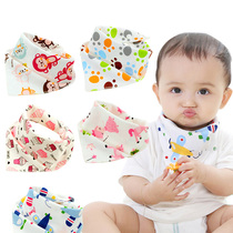 Baby saliva towel baby triangle towel pure cotton double-layer snap button newborn child headscarf toddler bib scarf autumn and winter