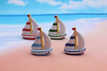 Mini new style Other small potted micro landscaping ornaments Creative home decorations Mediterranean style boat model