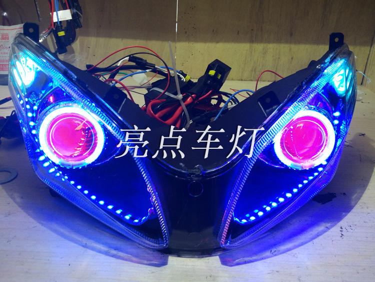 Horizon Golden Eagle Aurora GT small monster headlight assembly modified dual-light lens Angel eye demon eye