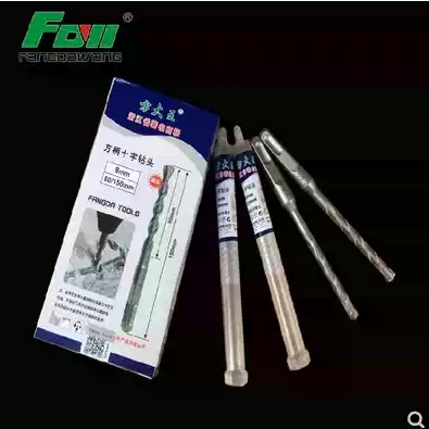 Square king drill bit Cross square handle Four-edged alloy rotary hammer drill bit Drill nozzle Reinforced concrete impact drill hammer