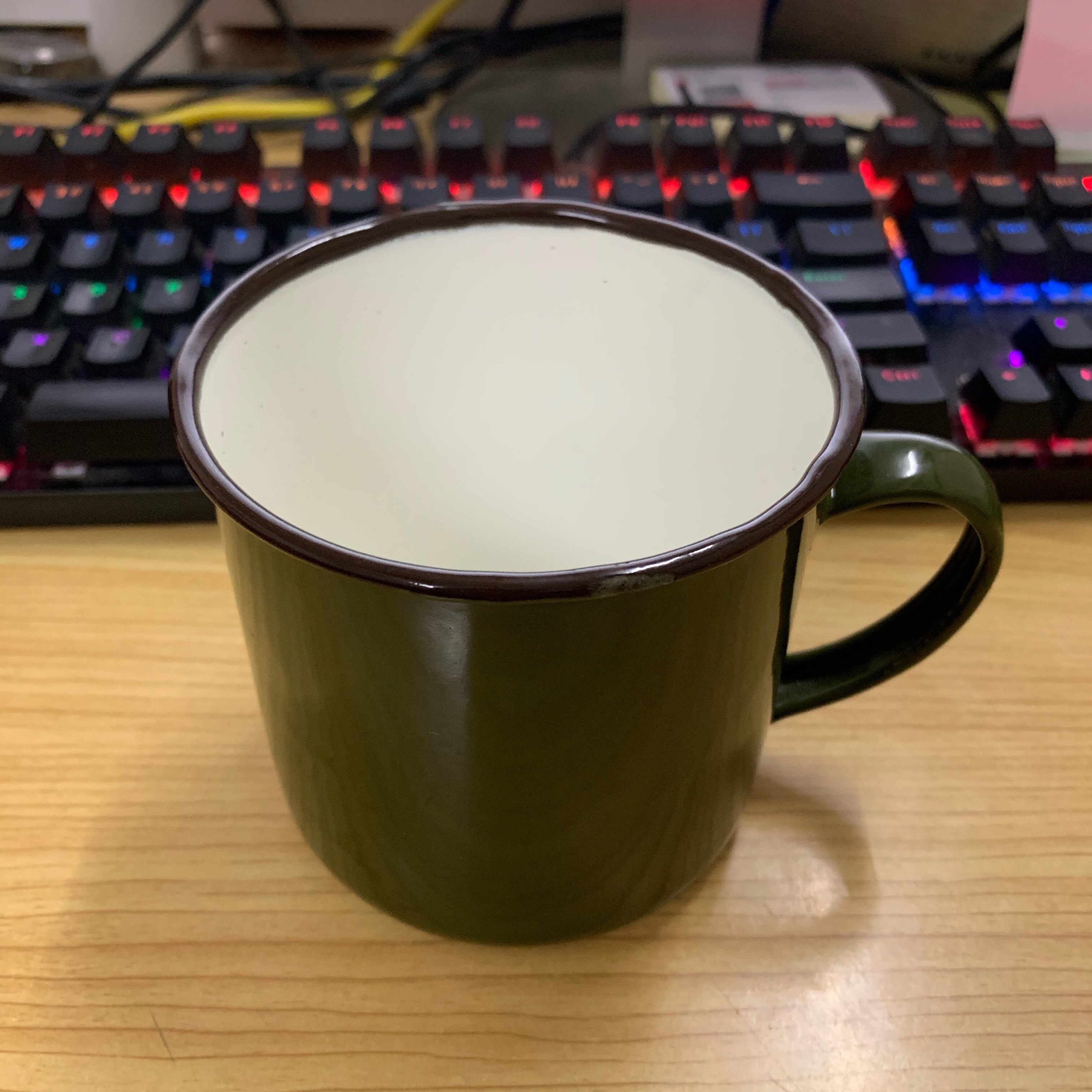Last century tea jar 65-style enamel cup old-fashioned Jun green water cup retired inventory authentic Jun fans collection cup