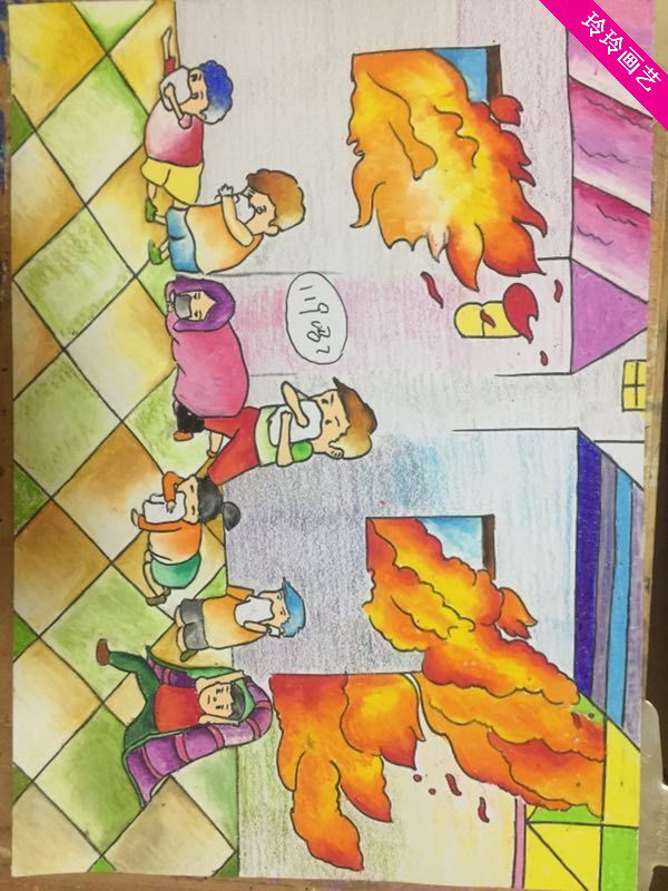 Children's painting instead of science fiction, fire fighting space science fiction children's painting to custom-made hand-written newspaper instead of painting