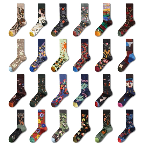 Crazysocks Французская серия головоломки винного дерева составляет очень уличные тенденции мужчин и женщин.