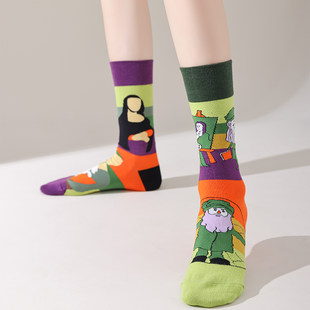 CrazySox оригинальный дизайн асимметрия мужской и женщины AB стиль Soings Ins Wind личность мультики творческий трубка носки  Y