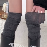 Кто знает, коленные носки и ботинки действительно красивы!Черно -серое высокое сочетание цвета, ленивые, повседневные тонкие кости