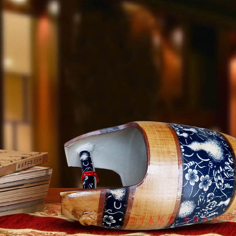 Bình đất nung bình gốm retro cầm tay xô bằng tay bùn lốp thô men hoa văn hóa nước hoa chèn đồ trang trí - Vase / Bồn hoa & Kệ chậu trồng cây trong nhà