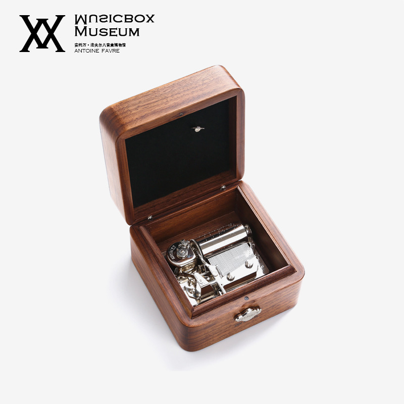 Favre Museum 36 Step Walnut Octopus Box Two Movement Design Birthday Gift