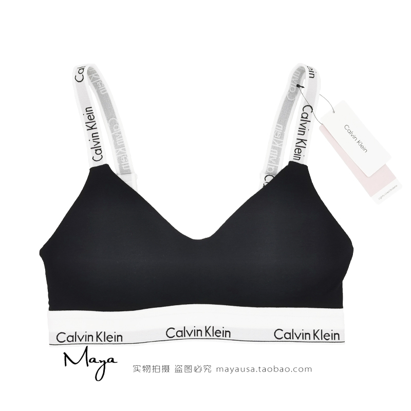 American Ck Calvinklein Women's Sports Bra Without Steel Ring with Chest Pad and Buckle Sexy Bra Qf7059