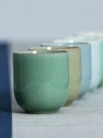 Longquan Celadon Ceramic Mark Tea Cup Wine Wine Wine Creative Кунг -фу чай с шестью цветными чашками