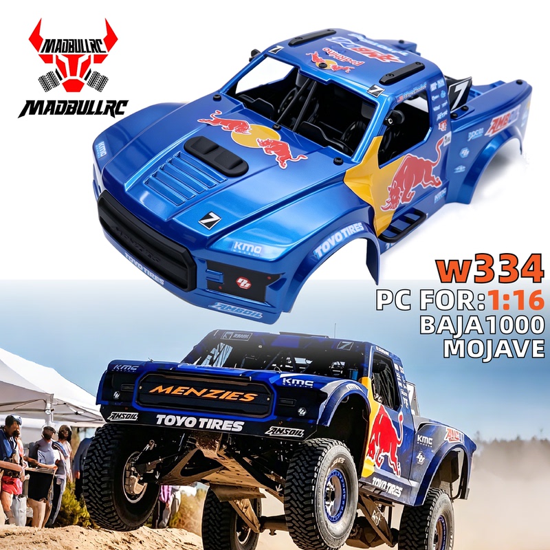 Arrma 1/16 Short Cab Mojave Mojave Grom Series Pc Car Shell with Quick-Release Shell Accessories W334