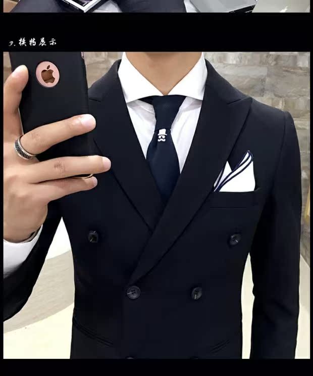 Bộ đồ đôi mùa thu phù hợp với bộ đồ ba mảnh nam Bộ đồ bó sát nhỏ giản dị Bộ đồ cưới nam chú rể Anh quần tây