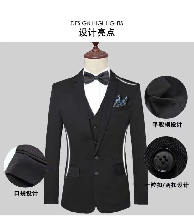 Bộ đồ vest nam ba mảnh phù hợp với chú rể mới kinh doanh đầm công sở 6XL size lớn phù hợp với quần áo bảo hộ lao động chuyên nghiệp áo vest dạ nam