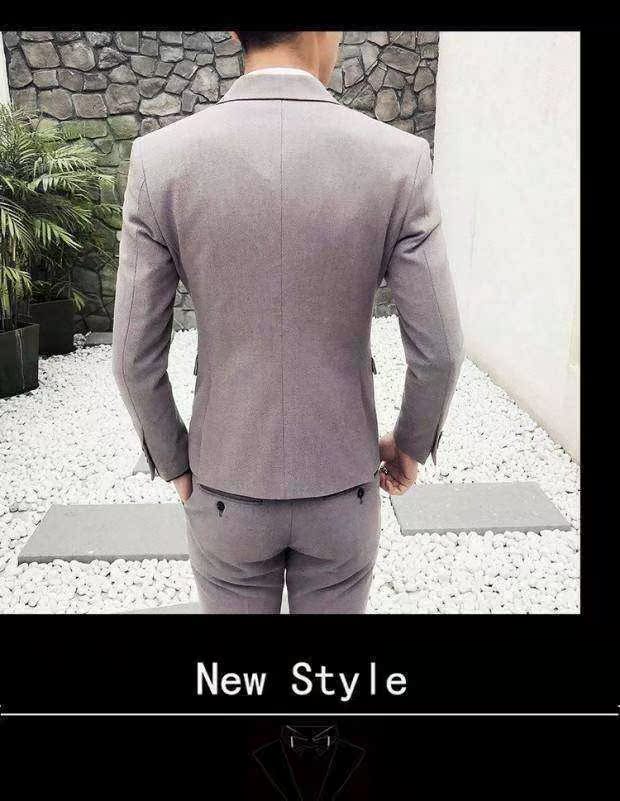 Bộ vest nam phù hợp với phiên bản Hàn Quốc giản dị của gió Anh bộ đồ nhỏ nam phù hợp với áo hai dây quần baggy nam