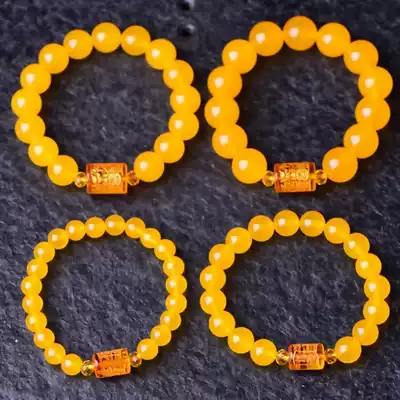 Selected Topaz with barrel-shaped three-sided God of Wealth with beads crystal to attract wealth to prepare handstrings