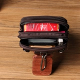 Коралловая поясная сумка для отдыха, кожаный ремень, сумка на одно плечо, из натуральной кожи, 6.3 дюймов, 6.6 дюймов