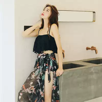 Swimsuit women's three-piece cover belly thin Korean ins students hipster Super fairy sexy Net red two-piece skirt