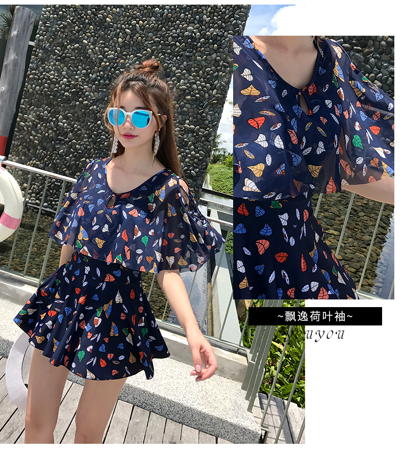 Bạn mặc đồ bơi nữ một mảnh kiểu váy bụng giảm béo bảo thủ ngực nhỏ tụ tập áo tắm gợi cảm tắm nước nóng mùa xuân Hàn Quốc - Bộ đồ bơi One Piece áo tắm một mảnh