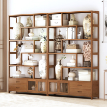 Bogu Rack Chinese Style Multi-Treasure Cabinet Tea Rack Display Case Antique Pendulum of tea cabinet rack Living room Non-solid wood Bookshelf