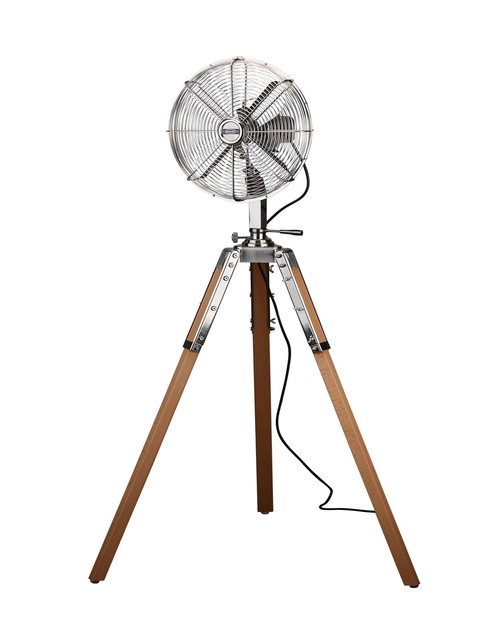 Imasu Tripod Floor Fan Retro Electric Fan for Home Use Metal 12inch Oscillating Head Adjustable Height Vertical Antique-Style Electric Fan