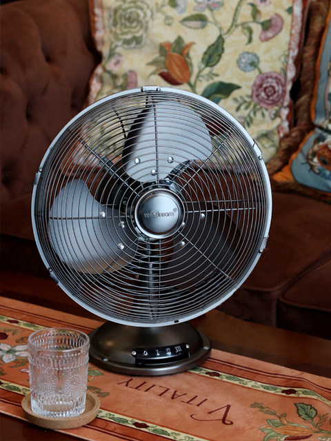 Antique-Style Table Fan, Retro Fan for Home Use, 12inch Oscillating Metal Fans for Dining Table, Nostalgic American-Style Strong Wind Electric Fan