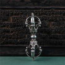 Seiko Tibetan white copper five-strand vajra pestle pendant Tibetan ethnic style copper pestle can be carried with you as a pendant