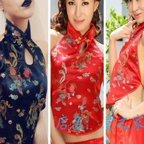 Chinese style classical adult bellyband nightclub sexy sexy Dragon Phoenix plum flower Chinese buckle cheongsam collar underwear Red