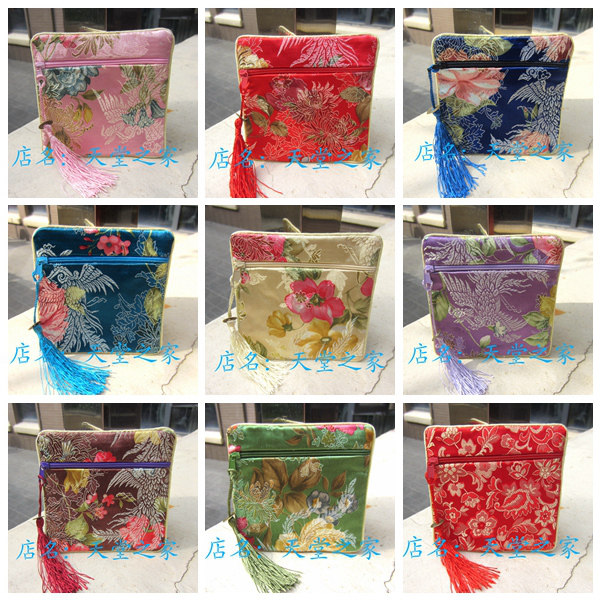 Women's fashion SuHang special bag brocade copper coin buckle fringe small convenience bag coin wallet small wallet coin bag card bag