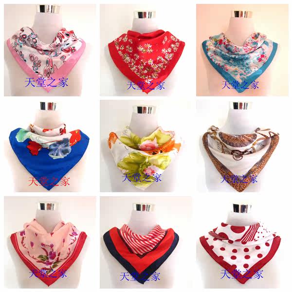 Special price Suzhou silk scarf small square scarf spring and autumn printing stewardess bank work collar flower scarf with the same paragraph middle-aged and young people decoration