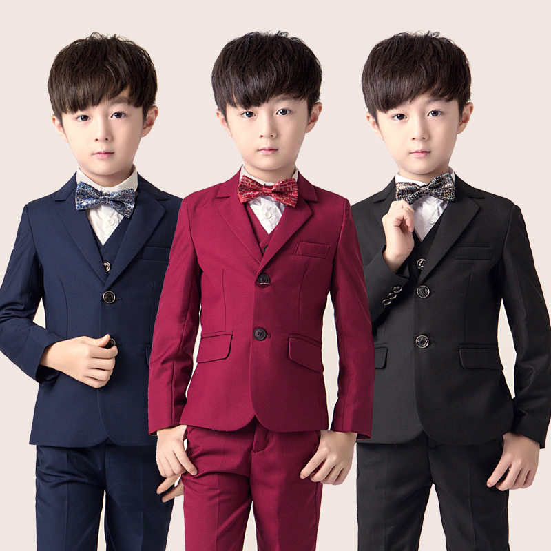 Children's suit suit 2021 new boy piano performance host autumn little boy suit flower girl dress