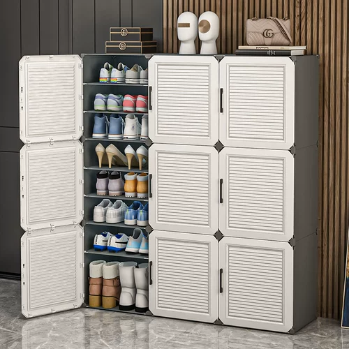 Шкаф для обуви, домашняя дверь, простой новый 2025, многослойный шкаф для хранения обуви, встроенный настенный балкон, пластиковая полка для обуви