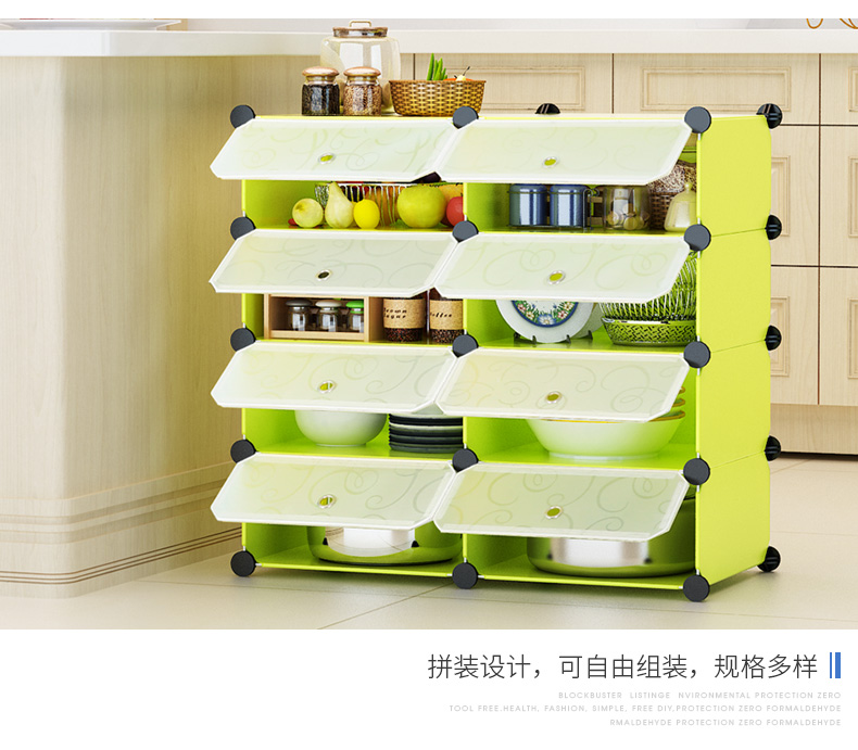 tủ nhựa hiện đại dễ dàng Meal tủ phía lưu trữ tủ bếp đa năng tủ lưu trữ lắp ráp tủ bếp nhỏ gọn - Buồng tu giay dep