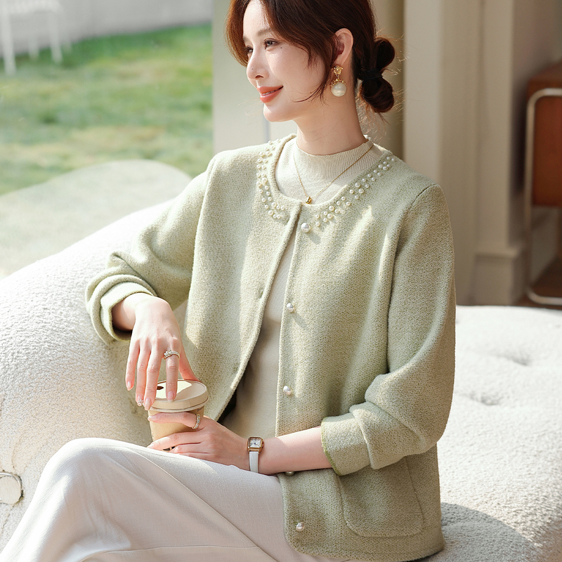 Mother's Spring Clothing, Small Chanel-Style Knitted Cardigan, Stylish Jacket, Middle-Aged and Elderly Women's Clothing, 2026 New Spring and Autumn Outerwear Top