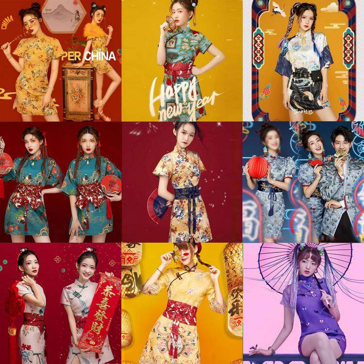 New Couple Write TV Clothing theme of Chinese Renaissance Photography Banggou GuoChao Vera Costume New Year