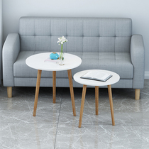 Nordic coffee table Simple modern small apartment living room Sofa side table Household bedroom small round table Mobile small coffee table table