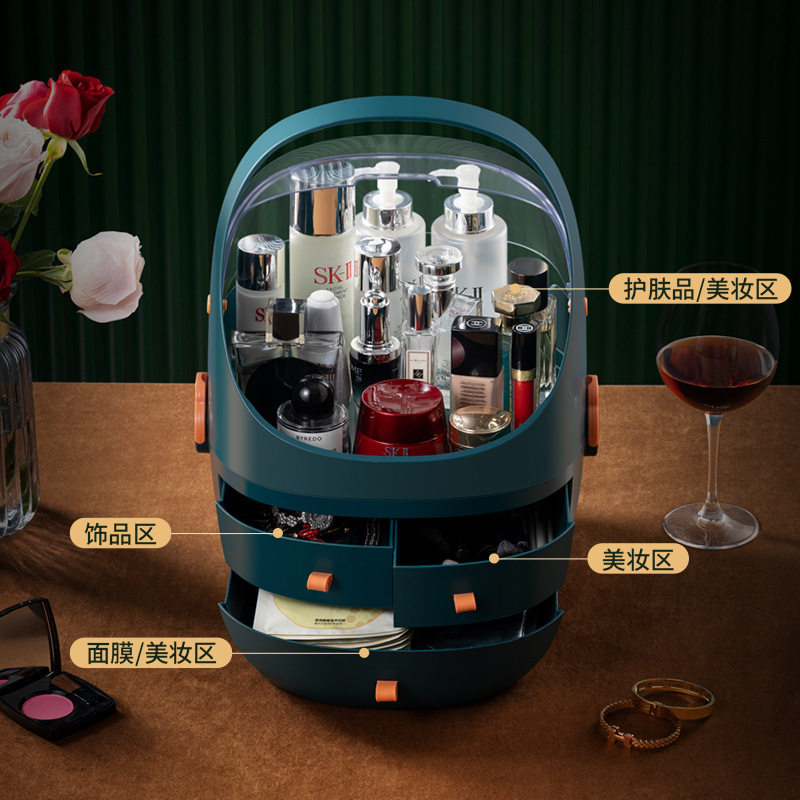 Net Red Cosmetics Containing box Collation Desktop Dust-proof Domestic lipstick Large-capacity Makeup Desk Skin Care Products Shelf