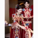 Традиционный свадебный наряд Сюхэ, свадебное платье, китайский стиль, дракон и феникс