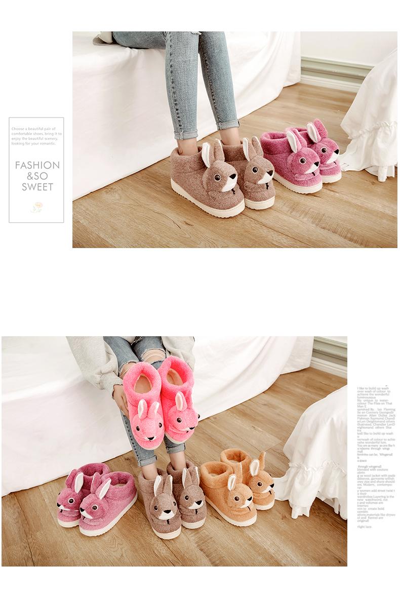 Dép cotton nữ giày dép trẻ em nam với phim hoạt hình thỏ yêu giày dày đế chống trơn dày dép nữ hot trend 2021