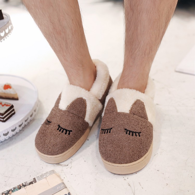 Mùa đông dễ thương hoạt hình túi ấm với dép bông tại nhà giày nữ đôi giày mô hình giày sinh viên giày bông nam tháng dép puma chính hãng