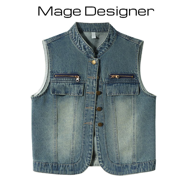 American Retro Denim Vest Women's 2025 Spring and Autumn New Small Casual Sleeveless Vest Tops Top